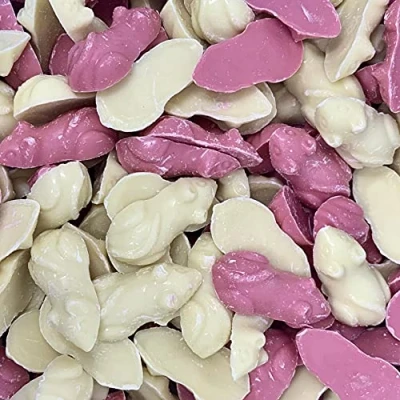 Image of Pink &amp; White Mice 700g Re Sealable Pouch by The Gourmet Sweet Company