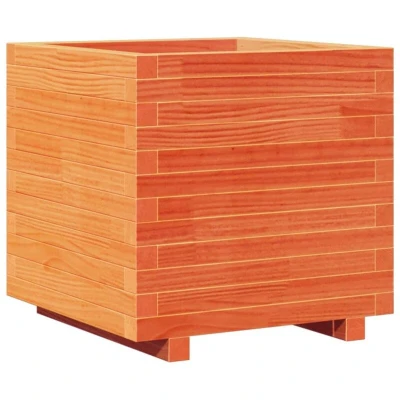 Image of vidaXL Garden Planter Wax Brown 50x50x49.5 cm Solid Wood Pine