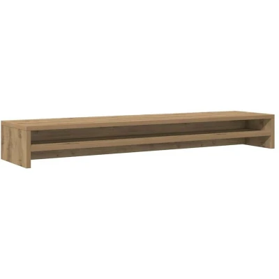 Image of vidaXL Monitor Stand Artisan Oak Engineered Wood 100 x 24 13 cm Computer Display Riser/TV with Storage Shelf Modern Minimalist Design
