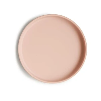 Image of Mushie Classic Silicone Suction Plate Non Slip Baby Divided for Babies &amp; Toddlers Material: Food Grade Dishwasher Microwave Safe (Blush)
