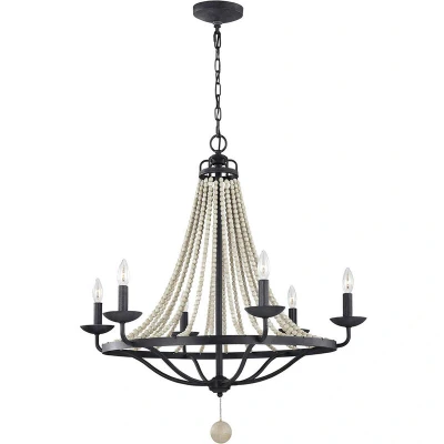 Image of Feiss Nori Multi Arm Chandelier Dark Weathered Zinc with Driftwood Grey
