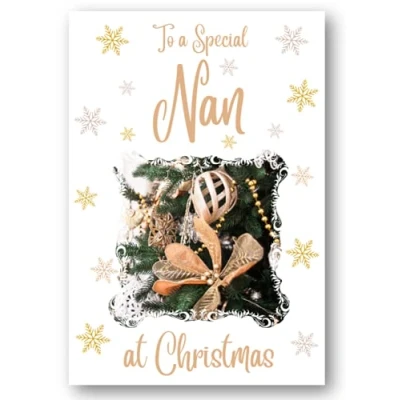 Image of Second Ave Nan Christmas Gold Decoration Xmas Holiday Festive Greetings Card