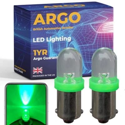 Image of Argo Bax9s H6w Led Bulbs Xenon Green 12v Car Light Interior 434 433 T4W Super Bright Upgrade Projector Lens Map Dome Van Side Marker Bulb