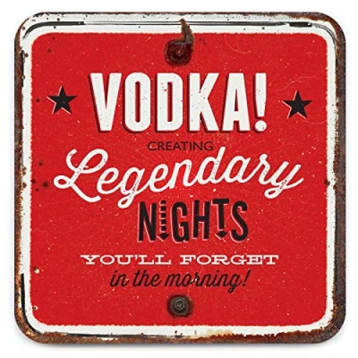 Image of Brainbox Candy Funny &#039;Vodka Coaster&#039; Small Gift Ideas For Him Her Friends Birthday Housewarming Present New Home Gifts Women Men