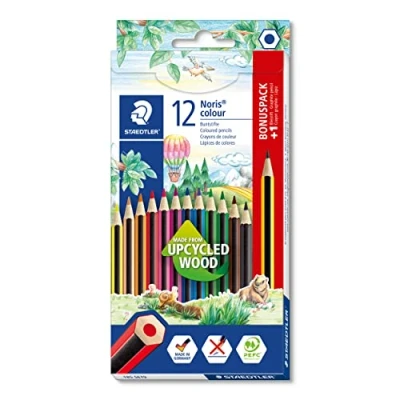 Image of STAEDTLER 185 SET9 Noris Colour Pencils Assorted Colours (Pack of 12 + 1 FREE Graphite HB)