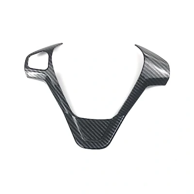 Image of EQPWZG ABS Chrome Carbon Fiber Steering Wheel Cover Sequin Trim Sticker, for Ford, Fiesta, MK7 2009 2017, Ecosport 2012 2017 Trim(B Type Fiber)