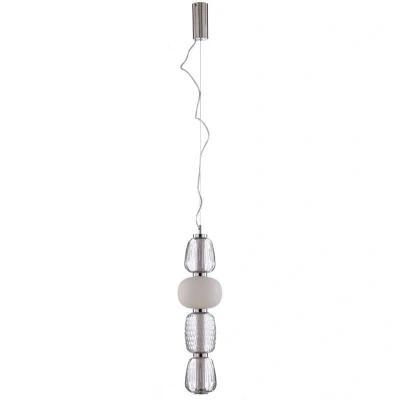 Image of Lucande LED pendant light Fedra, glass, grey/white, Ø 17 cm