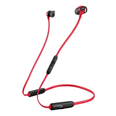 Image of HyperX Cloud Buds Bluetooth Wireless Headphones, Qualcomm aptX HD, 10 Hour Battery Life, 14mm Drivers, Comfortable Silicone Ear Tips, 3 Tip Sizes Included, Mesh Travel Pouch