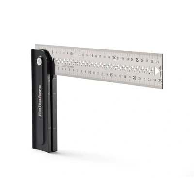 Image of Adjustable mitre angle Made of aluminium from Hultafors I 300mm x 45mm Foldable With locking at 45, 90, 135 &amp; 270 in EU marking notches centre line 253120