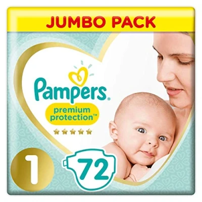 Image of Pampers Size 1 New Baby Jumbo Box Nappies Pack of 72