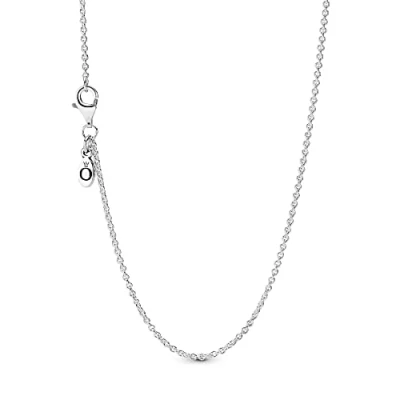 Image of PANDORA Moments Women&#039;s Sterling Silver Classic Cable Necklace, 90cm, No Box