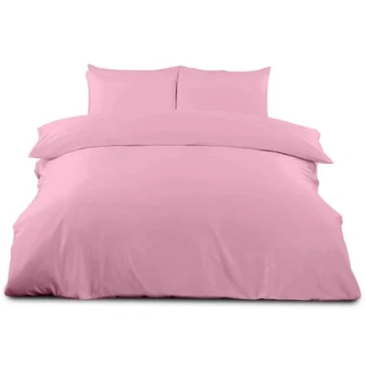 Image of GC GAVENO CAVAILIA Plain Dyed Duvet Covers with Pillowcase Polycotton Lightweight Bedding Quilt Comfortable &amp; Soft Comforter Cover Pink, Double (200x200cm)