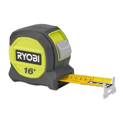 Image of RYOBI 16&#039; Compact Tape Measure 13 FT Reach, GREEN