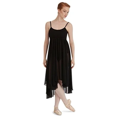 Image of Capezio Camisole Empire Dress Dance Costume, Elegant Costumes With Leotard &amp; Flowing Georgette Skirt, Sleeveless For Women, Ideal Lyrical Ballet Shell Pink, M (Medium)
