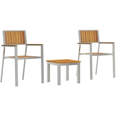 Image of vidaXL 3 Piece Garden Dining Set Solid Wood Acacia