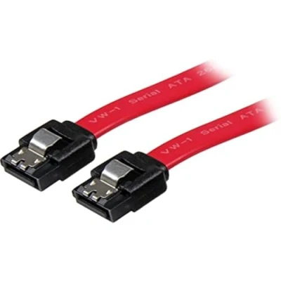 Image of StarTech.com 8in Latching SATA to cable F/F Serial ATA 150/300/600 (R) 7.9 in latched red LSATA8