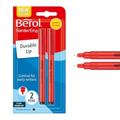 Image of Berol Handwriting Pen 0.6mm Line Black (Pack 2)