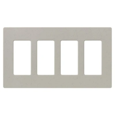 Image of Lutron Claro 4 Gang Decorator/Rocker Wallplate, Matte, Stone (1 Pack) SC ST