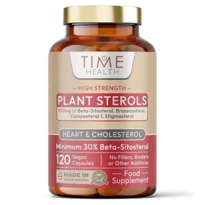 Image of Plant Sterols 900mg per Serving High Strength 30% Beta Sitosterol Cholesterol &amp; Heart Support UK Made to GMP Standards Vegan Supplement Zero Additives