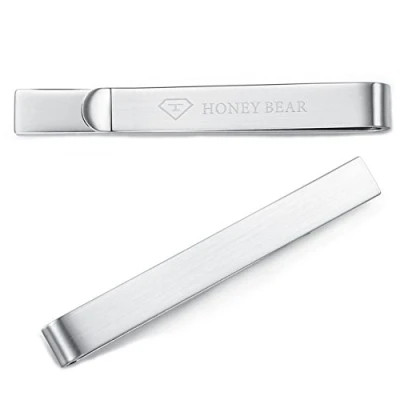 Image of HONEY BEAR 2.12inch Mens Tie Clip Bar Normal Size for Business Wedding Gift,5.4cm