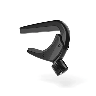 Image of D&#039;Addario PW CP 12 Ukulele Capo for Soprano, Concert, Tenor, Baritone Ukuleles 4 String Micrometer Tension Adjustment Buzz Free, In Tune Performance Black