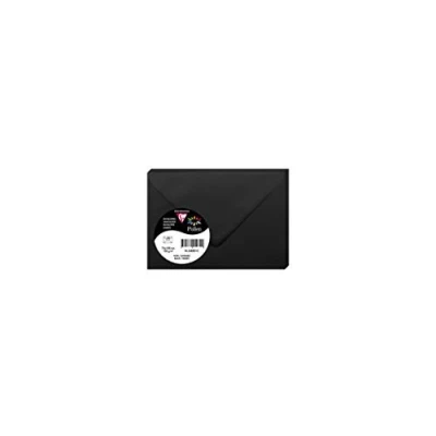 Image of Clairefontaine Ref 54001C Pollen Envelopes (Pack of 20) 75 x 100mm Sized, 120gsm Paper, Gummed Seal, Inkjet &amp; Laser Printer Compatible, Acid Free Black