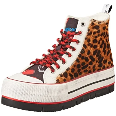 Image of Desigual Women&#039;s Shoes_Crush_Animal Sneaker, Multicolor, 3.5