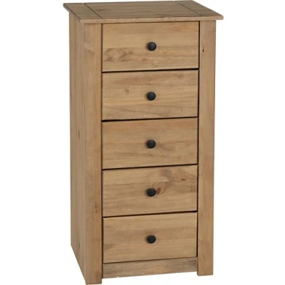 Image of Seconique Panama 5 Drawer Chest in Natural Wax