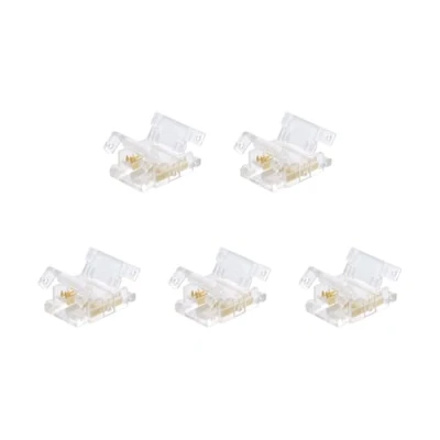 Image of G.W.S® Solderless Strip to Straight Connectors, for 10mm Wide 4 Pin RGB LED COB Lights, Pack of 5