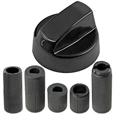 Image of Spares2go Universal Black Control Switch Knob for All Makes and Models of Oven Cooker &amp; Hob 40mm Plastic