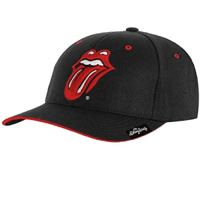 Image of The Rolling Stones Classic Tongue Baseball Cap (Black/Red)