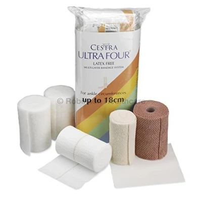Image of Cestra Ultra Four Multi Layer Bandage Kit For the Management of Leg Ulcers and Associated Conditions. Ankles up to 18cm Ankle Circumference