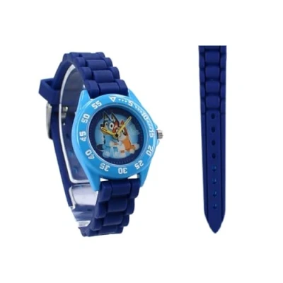 Image of My sweety pop Analogue Watch for Learning Time Kids School Nursery Holiday Gift Idea Bluey Blue Strap, Blue, Strap.