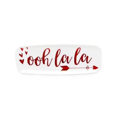 Image of Amscan 430818 Valentine&#039;s Day Ooh La Long Plastic Platters 45cm x 16.5cm