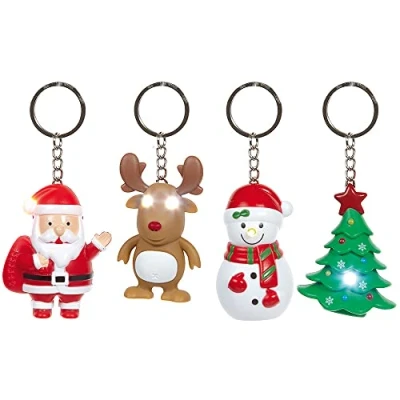 Image of LED and Sound Christmas Keyring Single Mini Gift Cracker Filler