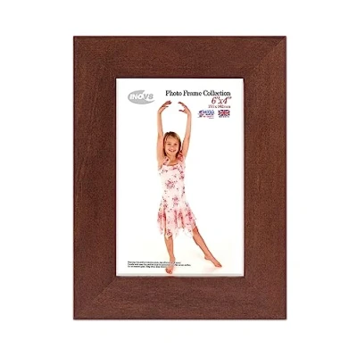 Image of Inov8 British Made Real Wood Picture/Photo Frame 6x4&quot; Inch(15x10cm) Kayla 30mm Dark Oak