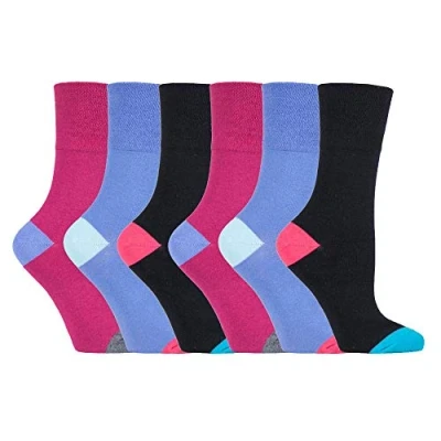 Image of NEW: 6 Pairs Ladies Gentle Grip No Elastic Socks 4 8 uk, 37 42 eur (4 eur, GG188)