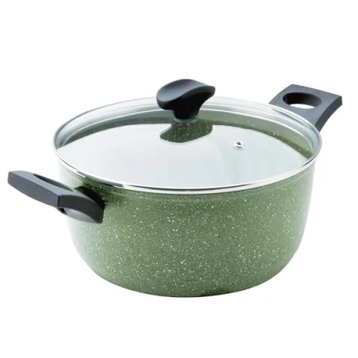 Image of Prestige Eco Non Toxic Stock Pot 24cm/4.5L Induction Stockpot with Lid, PFOA Free Cookware, Dishwasher Safe Cookware Made in Italy of Recyclable Materials, Green