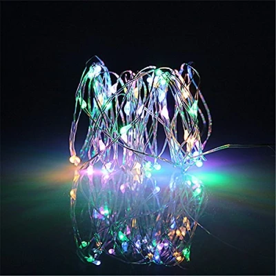 Image of BUYERTIME 5M/16.4ft 50 LEDs Fairy String Lights, Battery AA Operated Silver Wire Lights for Indoor Bedroom Wedding Christmas Party Decoration (Multicolor)