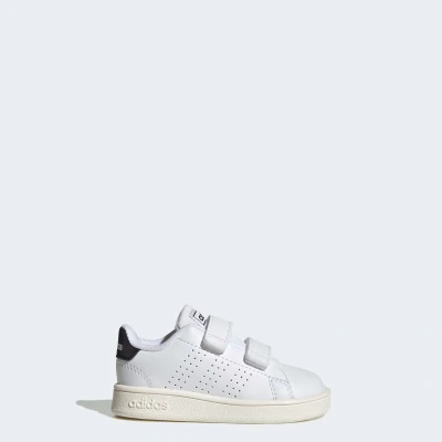 Image of adidas Originals Advantage Lifestyle Court TWO Hookandloop Baby shoes for kids, Size: 6/6.5K, White