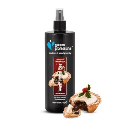 Image of GROOM PROFESSIONAL Warm Mince Pies Dog Cologne Spray Perfume for Smelly Dogs Sumptuous Festive Scent Perfect Use Between Washes Long Lasting Scent, 500ml