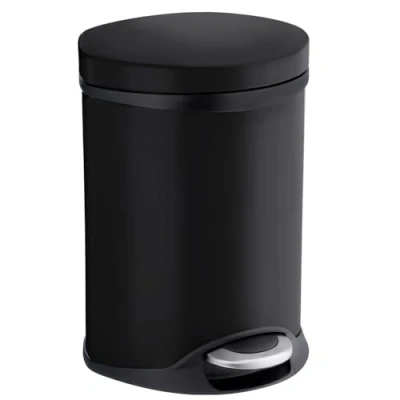 Image of Smedbo Pedal Bin, Stainless Steel, Black, 22.5 x 22 33.5 cm