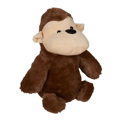 Image of Relaxdays Stopper Monkey, Fabric with Sand Filling, Buffer Base, Decorative Door Bag Children, H x W D: 26 23 18 cm, Brown, 50% Polyester 30% 20% Plastic