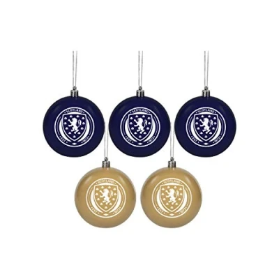 Image of FOCO SCOTLAND FC 5 PACK CREST BAUBLE WH