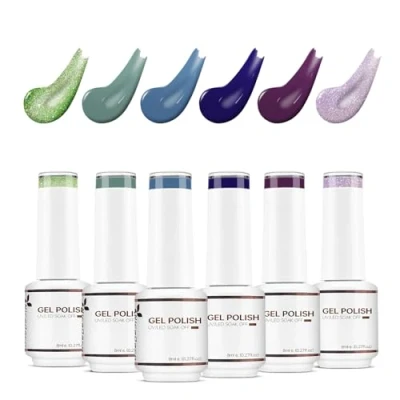 Image of Nicedeco Gel Nail Polish Set, UV/LED Soak Off Art Manicure Pedicure, Salon &amp; Home Use Long Lasting Easy to Apply 6pcs x 8ml Kit12