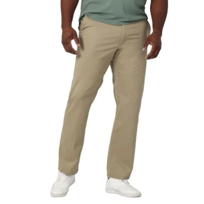 Image of Lee Men&#039;s Big &amp; Tall Extreme Motion Flat Front Regular Straight Pant, Original Khaki, 50W x 30L