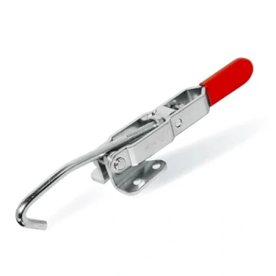 Image of POWERTEC 1PK Toggle Clamp with J Hook, 375 lbs Holding Capacity, 451 Adjustable Pull Action Latch for Smoker, Tool Box, Woodworking Jigs and Fixtures, Cabinet, Lids, Door, Truck (20308), Pack of 1