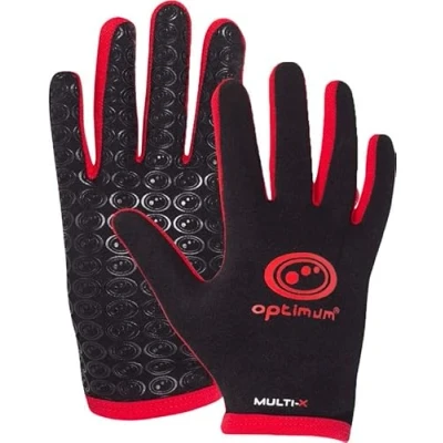 Image of Optimum Multi X Gloves Slim Design Cushioned, Breathable and Warm Padded Enhanced Grip for Football, Cycling, other Active Pursuits Color Senior Junior Sizes