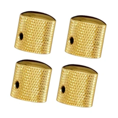 Image of Pack of 4pcs Brass Dome Knob Volume Tone Control Knobs for Electric Guitar Bass Screw Type (Gold)
