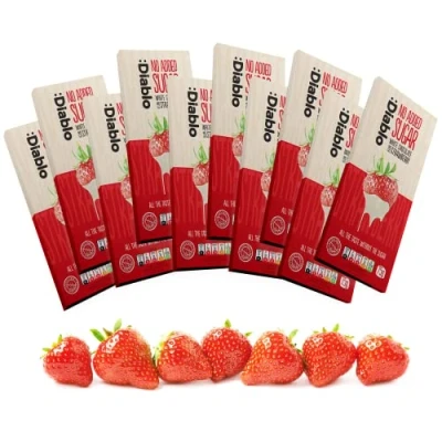 Image of Diablo White Chocolate Bar with Strawberry No Added Sugar, Gluten Free Diabetic Friendly Hamper Available Perfect for Gifting 75g (Pack Of 10)